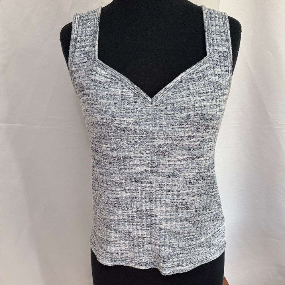 Blue Knit Cropped Top
